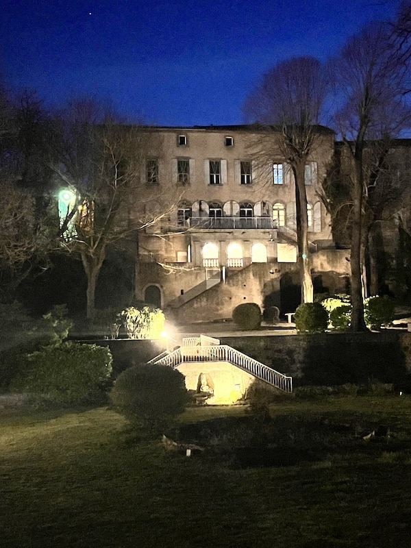 house at night